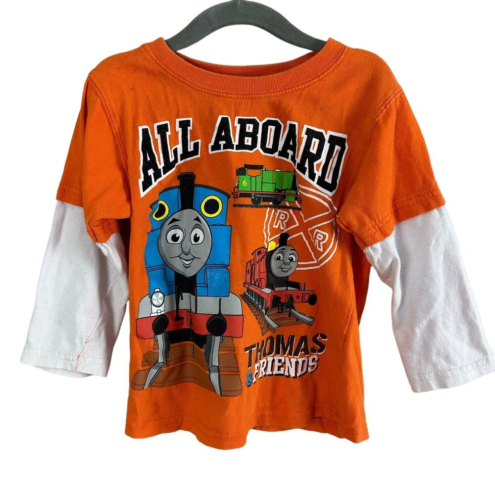 Thomas & Friends Layered Long Sleeve Graphic Shirt All Aboard 4T Toddler Boys